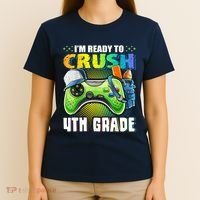 Im Ready To Crush 4th Grade Back To School Video Game Boy T-Shirt thumb 4