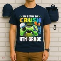 Im Ready To Crush 4th Grade Back To School Video Game Boy T-Shirt thumb 6