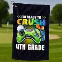 Im Ready To Crush 4th Grade Back To School Video Game Boy Golf Towel thumb 1