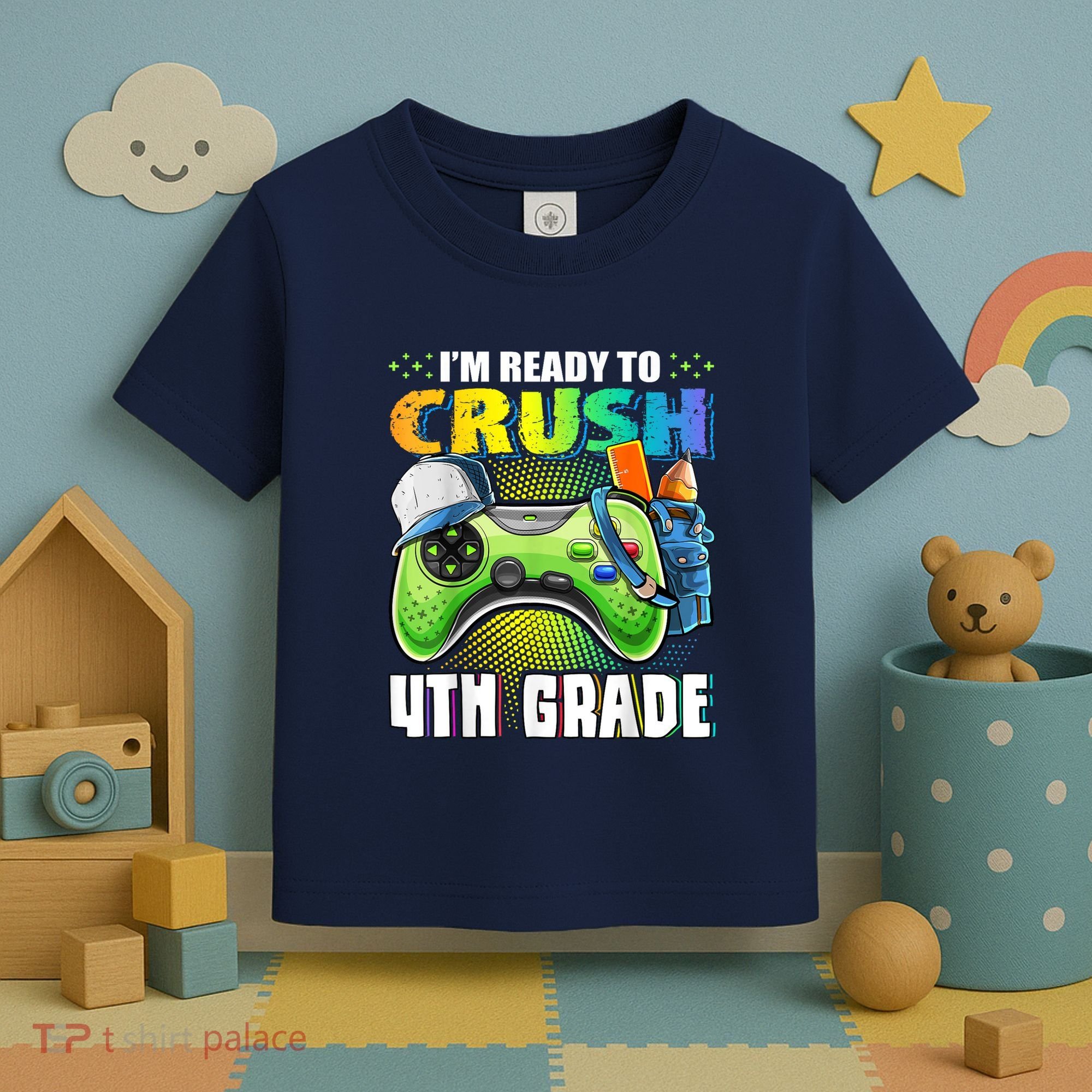 Im Ready To Crush 4th Grade Back To School Video Game Boy Toddler T-Shirt