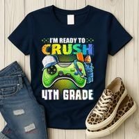 Im Ready To Crush 4th Grade Back To School Video Game Boy Women's T-Shirt thumb 3