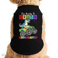 I'm Ready To Crush Kindergarten Dinosaur Back To School Doggie Tank thumb 0