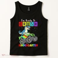 I'm Ready To Crush Kindergarten Dinosaur Back To School Tank Top thumb 2