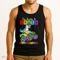 I'm Ready To Crush Kindergarten Dinosaur Back To School Tank Top thumb 3