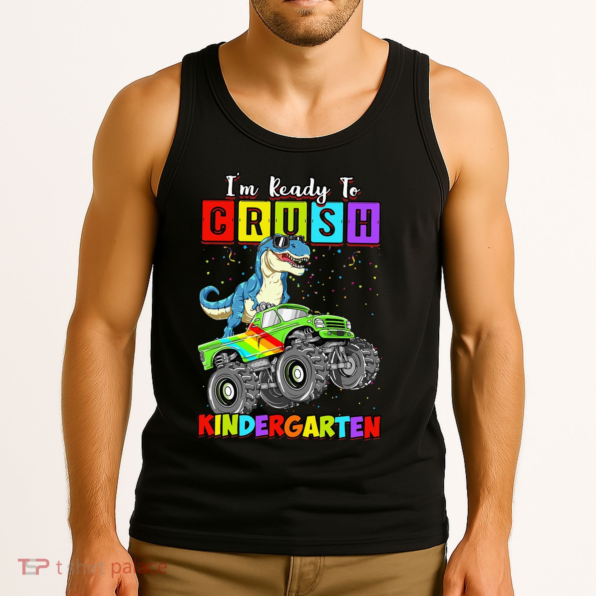 I'm Ready To Crush Kindergarten Dinosaur Back To School Tank Top