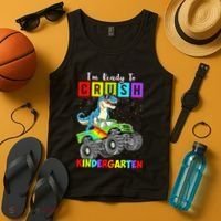 I'm Ready To Crush Kindergarten Dinosaur Back To School Tank Top thumb 4