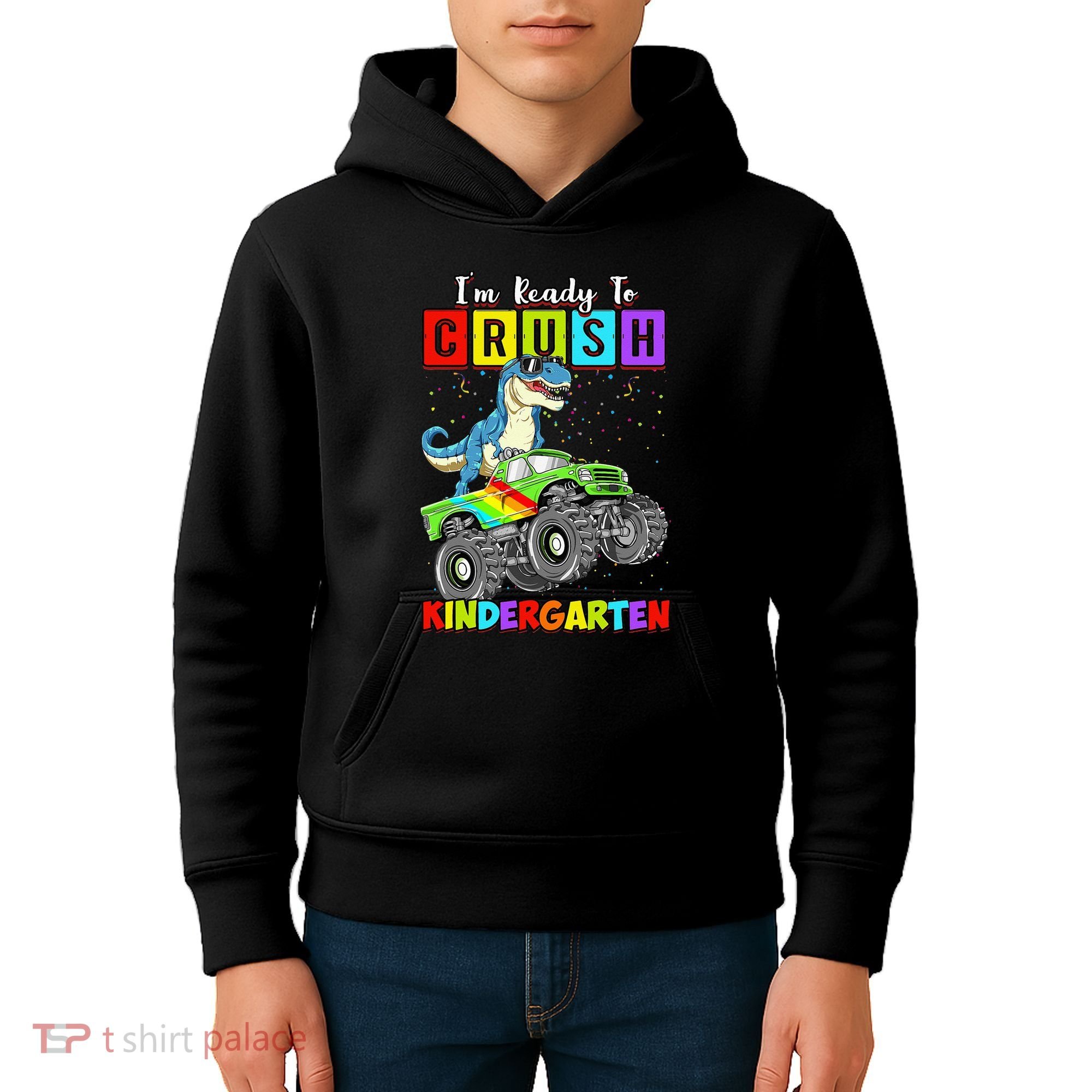 I'm Ready To Crush Kindergarten Dinosaur Back To School Kids Hoodie