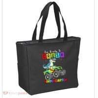 I'm Ready To Crush Kindergarten Dinosaur Back To School Tote Bag thumb 2