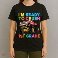 Im Ready To Crush 1st Grade First Day Monster Truck T-Shirt thumb 4