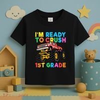 Im Ready To Crush 1st Grade First Day Monster Truck Toddler T-Shirt thumb 3