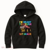 Im Ready To Crush 1st Grade First Day Monster Truck Kids Hoodie thumb 0