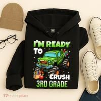I'm Ready To Crush 3rd Grade Monster Truck Hoodie thumb 4