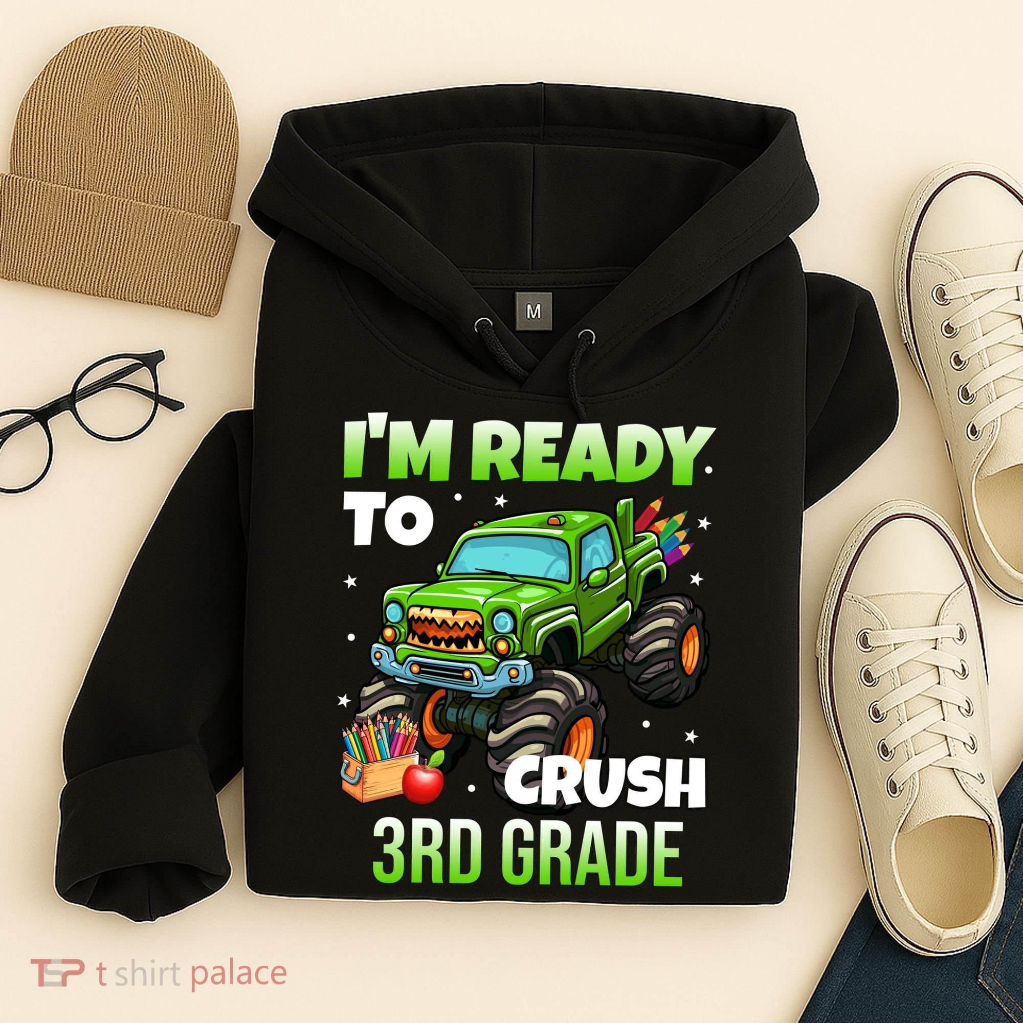 I'm Ready To Crush 3rd Grade Monster Truck Hoodie