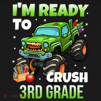 I'm Ready To Crush 3rd Grade Monster Truck Women's Hoodie thumb 2