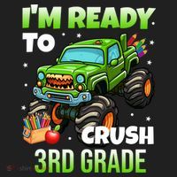 I'm Ready To Crush 3rd Grade Monster Truck Hat thumb 2