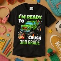 I'm Ready To Crush 3rd Grade Monster Truck Kids T-Shirt thumb 3