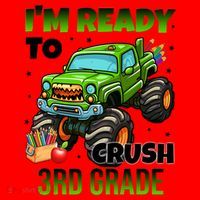 I'm Ready To Crush 3rd Grade Monster Truck Santa Hat thumb 1