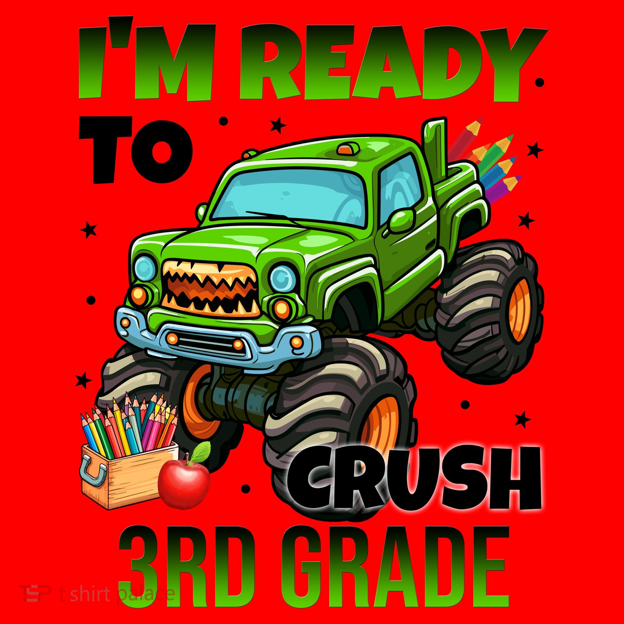 I'm Ready To Crush 3rd Grade Monster Truck Santa Hat