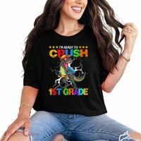 Im Ready To Crush 1St Grade T Rex Dinosaur Back To School Cute Gift Comfort Colors T-Shirt thumb 0