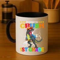 Im Ready To Crush 1St Grade T Rex Dinosaur Back To School Cute Gift Coffee Mug thumb 4