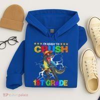 Im Ready To Crush 1St Grade T Rex Dinosaur Back To School Cute Gift Hoodie thumb 4
