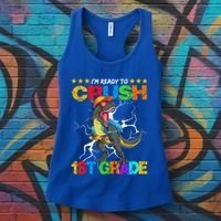 Im Ready To Crush 1St Grade T Rex Dinosaur Back To School Cute Gift Women's Tank Top thumb 3