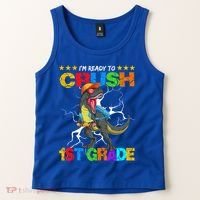 Im Ready To Crush 1St Grade T Rex Dinosaur Back To School Cute Gift Tank Top thumb 2
