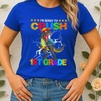 Im Ready To Crush 1St Grade T Rex Dinosaur Back To School Cute Gift Women's T-Shirt thumb 2