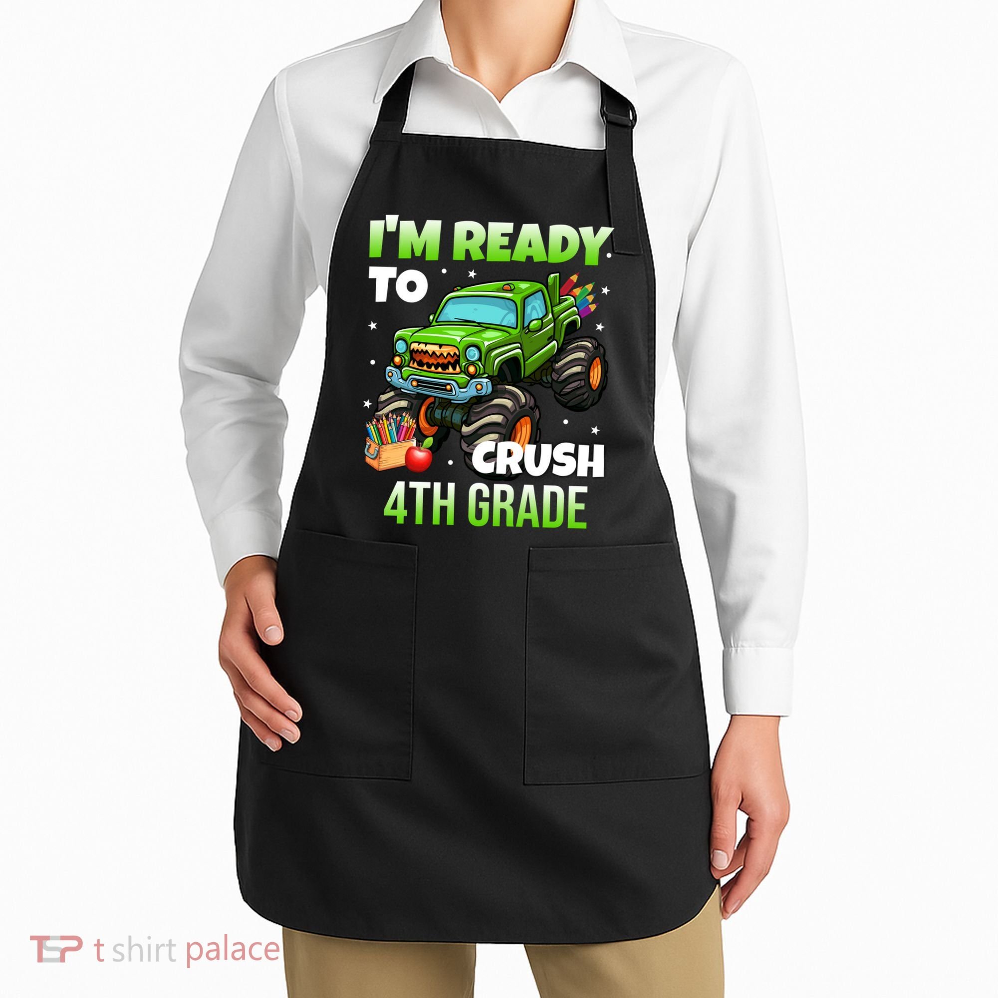 I'm Ready To Crush 4th Grade Monster Truck Apron