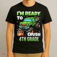 I'm Ready To Crush 4th Grade Monster Truck T-Shirt thumb 3
