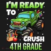 I'm Ready To Crush 4th Grade Monster Truck Women's Hoodie thumb 2