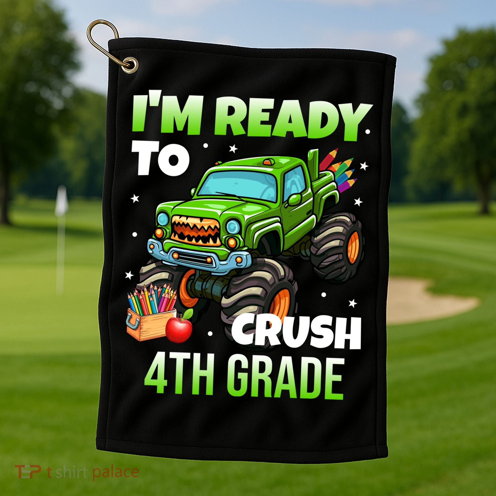 I'm Ready To Crush 4th Grade Monster Truck Golf Towel