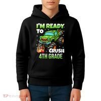 I'm Ready To Crush 4th Grade Monster Truck Kids Hoodie thumb 4