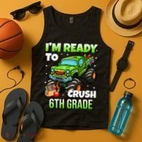I'm Ready To Crush 6th Grade Monster Truck Tank Top thumb 4