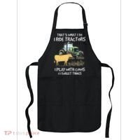 I Ride Tractors I Play With Cows And I Forget Things Farmer Apron thumb 0