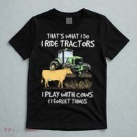 I Ride Tractors I Play With Cows And I Forget Things Farmer T-Shirt thumb 5
