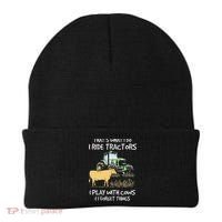 I Ride Tractors I Play With Cows And I Forget Things Farmer Beanie thumb 0