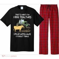 I Ride Tractors I Play With Cows And I Forget Things Farmer Pajama Set thumb 0