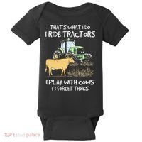 I Ride Tractors I Play With Cows And I Forget Things Farmer Baby Bodysuit thumb 0