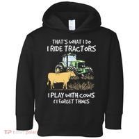 I Ride Tractors I Play With Cows And I Forget Things Farmer Toddler Hoodie thumb 0