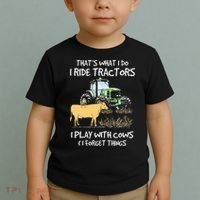 I Ride Tractors I Play With Cows And I Forget Things Farmer Toddler T-Shirt thumb 2