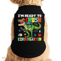 I'm Ready To Crush Kindergarten Back To School Dinosaur Doggie Tank thumb 0
