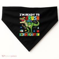 I'm Ready To Crush Kindergarten Back To School Dinosaur USA-Made Doggie Bandana thumb 0