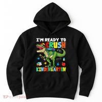 I'm Ready To Crush Kindergarten Back To School Dinosaur Hoodie thumb 0