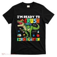I'm Ready To Crush Kindergarten Back To School Dinosaur T-Shirt thumb 0