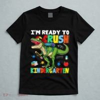 I'm Ready To Crush Kindergarten Back To School Dinosaur T-Shirt thumb 5