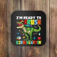 I'm Ready To Crush Kindergarten Back To School Dinosaur Coaster thumb 0