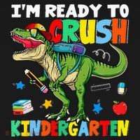 I'm Ready To Crush Kindergarten Back To School Dinosaur Women's Hoodie thumb 2