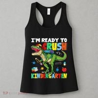 I'm Ready To Crush Kindergarten Back To School Dinosaur Women's Tank Top thumb 3