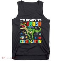 I'm Ready To Crush Kindergarten Back To School Dinosaur Tank Top thumb 0